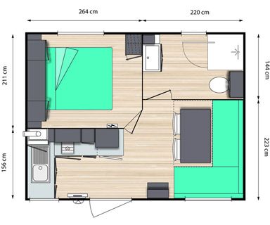 Plan Residence O'Hara 2/3 people